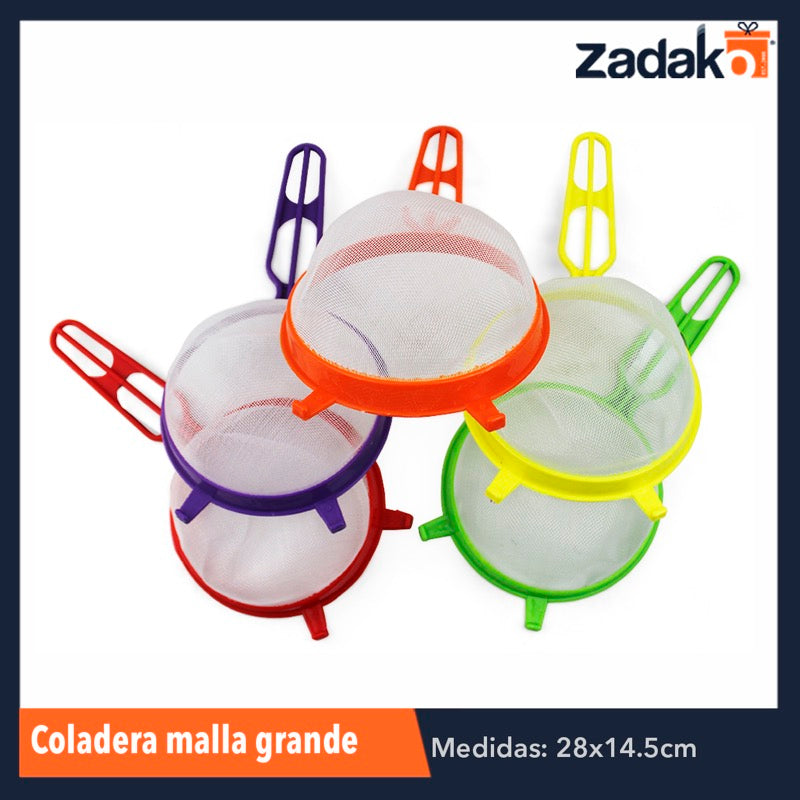 COLADERA MALLA GRANDE, CON 1 PZ O CAJA CON 144 PZS