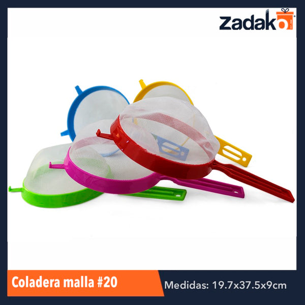 COLADERA MALLA No. 20, CON 1 PZ O CAJA CON 72 PZS