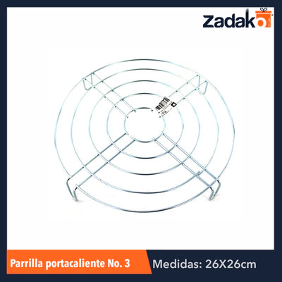 PARRILLA PORTACALIENTE NO.3, CON 1 PZ O CAJA CON 50 PZS