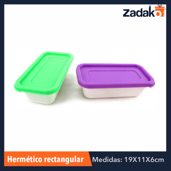 REF-1826 HERMETICO RECTANGULAR 680 ML, CON 1 PZ O CAJA CON 150 PZS