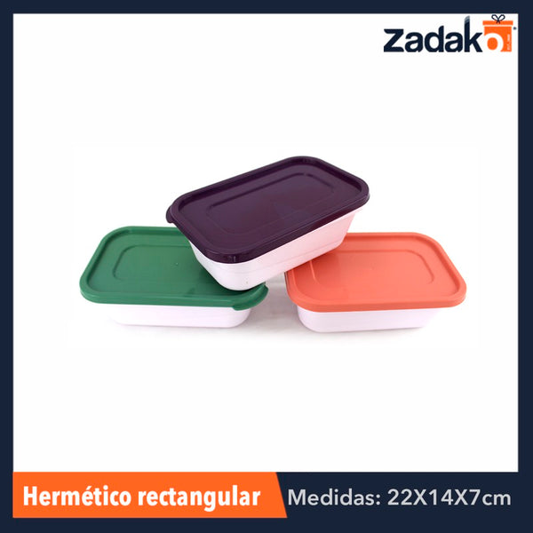 REF-1827 HERMETICO RECTANGULAR 1080 ML, CON 1 PZ O CAJA CON 100 PZS
