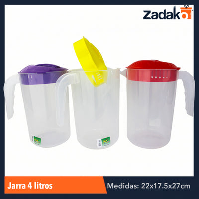 JARRA 4 LITROS, CON 1 PZ O CAJA CON 12 PZS