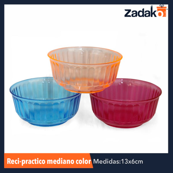 RECI-PRACTICO MEDIANO COLOR, CON 1 PZ O CAJA CON 207 PZS