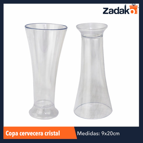 COPA CERVECERA CRISTAL, CON 1 PZ O CAJA CON 48 PZS