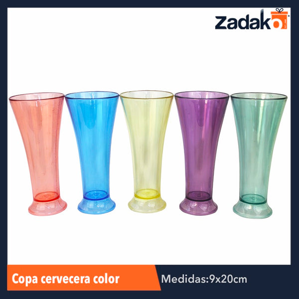 COPA CERVECERA COLOR, CON 1 PZ O CAJA CON 48 PZS