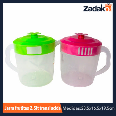 AIT-025 JARRA FRUTITAS 2.5LT TRANSLUCIDA, CON 1 PZ O CAJA CON 16 PZS