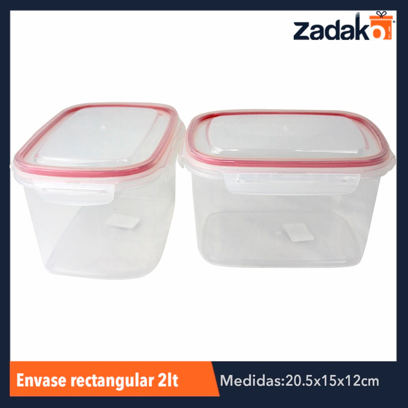 ENVASE RECTANGULAR #1  2 LT, CON 1 PZ O CAJA CON 24 PZS