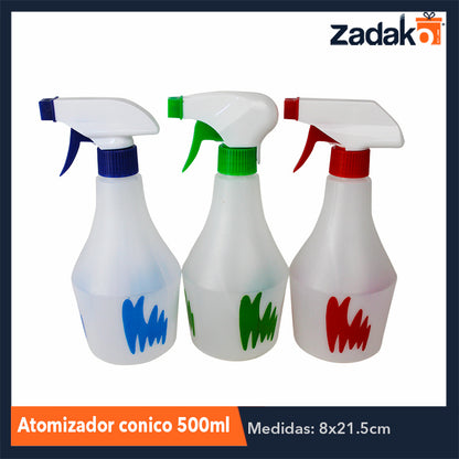 ATOMIZADOR CONICO 500 ML CON 1 PIEZA O CAJA CON 250 PIEZAS.