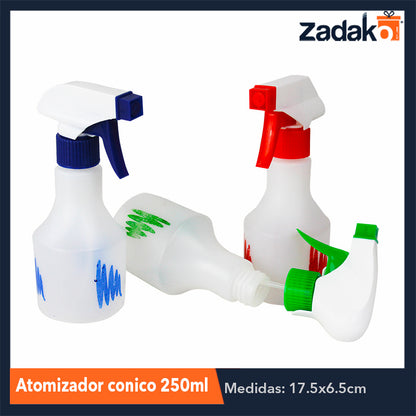 ATOMIZADOR MINI CONICA 250 ML  CON 1 PZA O CAJA CON 400 PZS