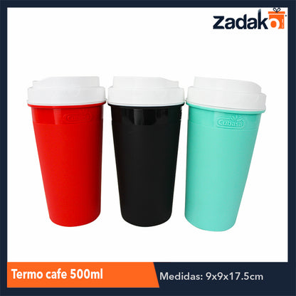 TERMO PARA CAFÉ 500 ML CON 1 PZ O CAJA CON 12 PZS.