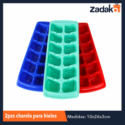 SET 2 PZAS CHAROLA PARA HIELOS CON 1 PZ O CAJA CON 12 PZS.