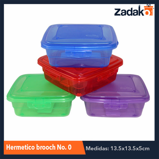 N-GPM-3945  HERMÉTICO BROOCH CUADRADO No. 0 CON 1 PZ O CAJA CON 15 PZS.