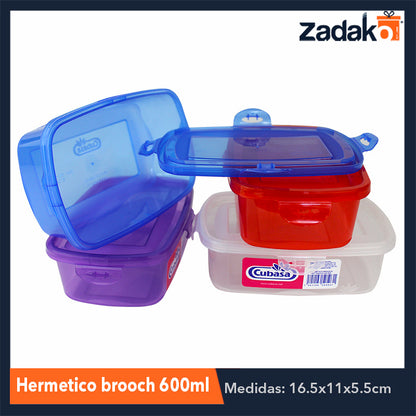 HERMÉTICO BROOCH RECTANGULAR 600 CON 1 PZ O CAJA CON 15 PZS