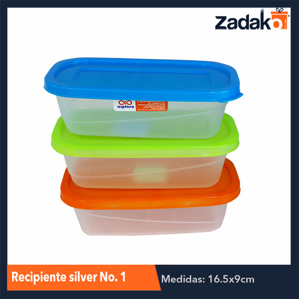 RECIPIENTE SILVER NO. 1 CON 1 PZ O CAJA CON 27 PZS.