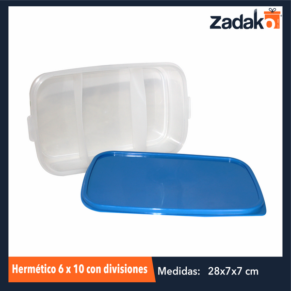 HERMETICO 6 X 10 CON DIVISIONES CON 1 PZA O CAJA CON 10 PZS