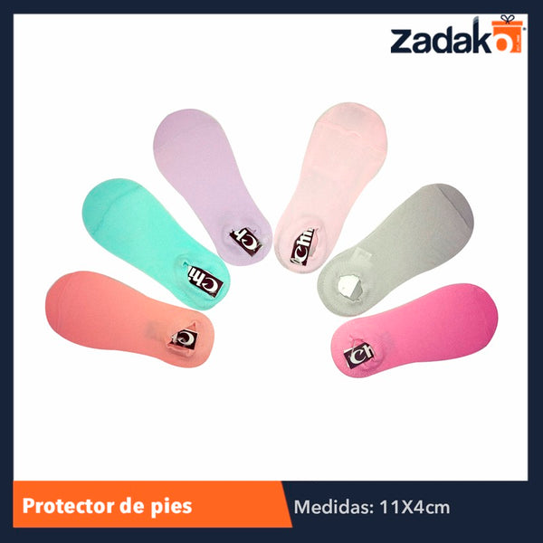 CALCETIN PROTECTOR DE PIE COLORES VARIOS, CON 12 PZS, O CAJA CON 25 PQTS