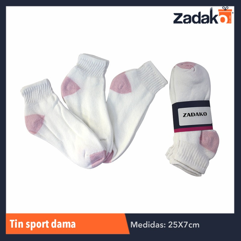 TIN 3 PARES SPORT DAMA, CON 4 PZS, O CAJA CON 40 PQTS