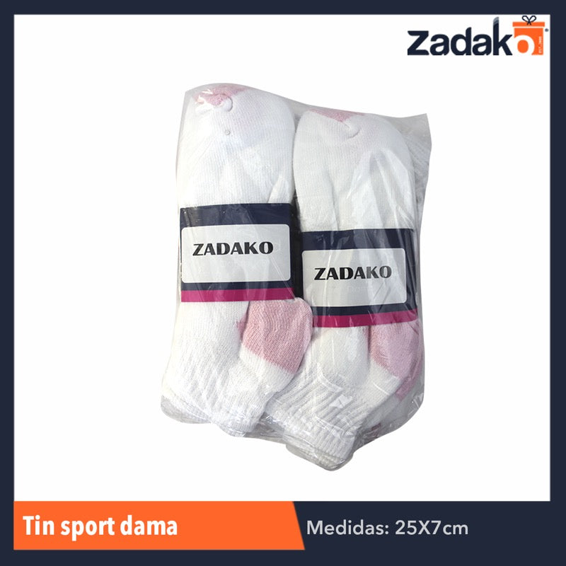 TIN 3 PARES SPORT DAMA, CON 4 PZS, O CAJA CON 40 PQTS