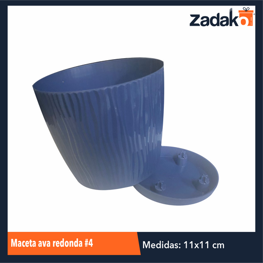 MACETA AVA REDONDA No. 4, CON 1 PZ O CAJA CON 12 PZS