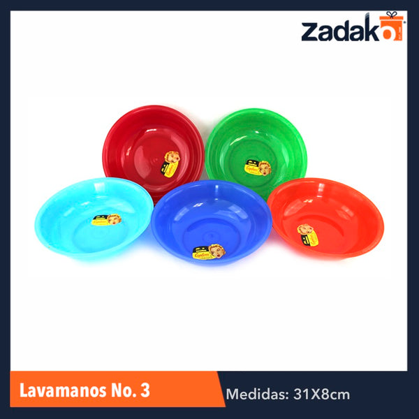 LAVAMANOS NO.3 CAP.3.5LT, CON 1 PZ O CAJA CON 25 PZS