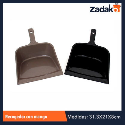 RECOGEDOR CON MANGO, CON 1 PZ O CAJA CON 40 PZS