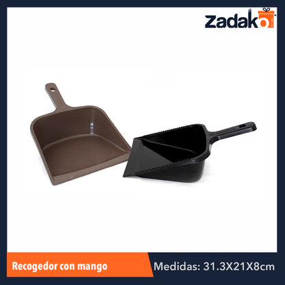 RECOGEDOR CON MANGO, CON 1 PZ O CAJA CON 40 PZS