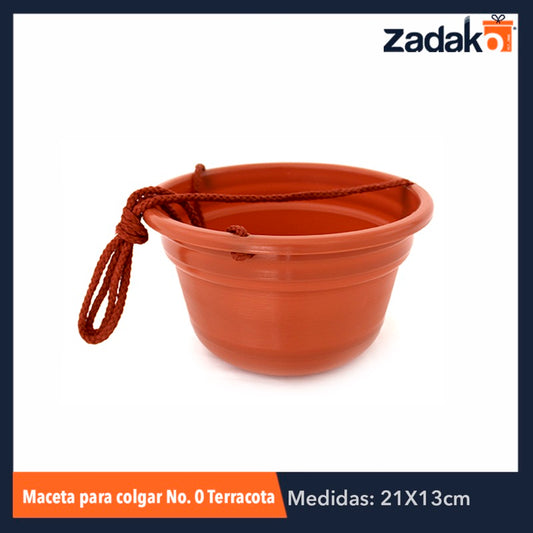 MACETA PARA COLGAR NO. 0 TERRACOTA, CON 1 PZ O CAJA CON 25 PZS