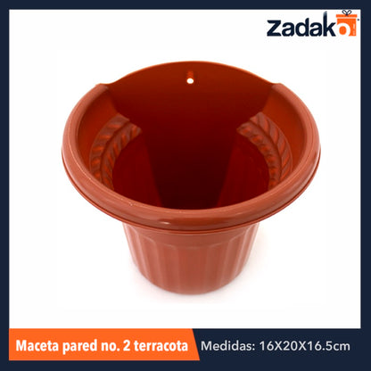 MACETA PARED NO. 2 TERRACOTA, CON 1 PZ O CAJA CON 60 PZS