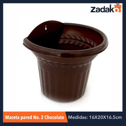 MACETA PARED NO. 2 CHOCOLATE, CON 1 PZ O CAJA CON 60 PZS