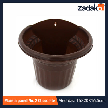 MACETA PARED NO. 2 CHOCOLATE, CON 1 PZ O CAJA CON 60 PZS