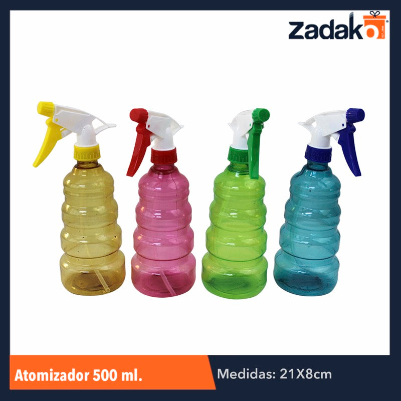 ATOMIZADOR PVC 500 ML, CON 1 PZ O CAJA CON 100 PZS