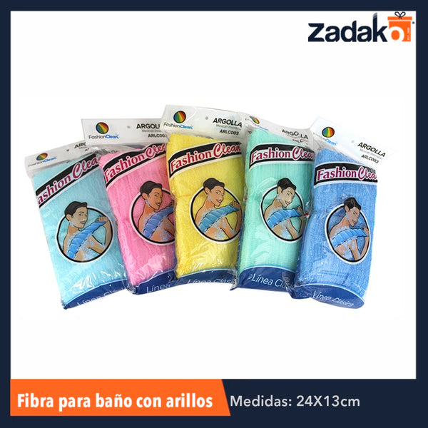 ARLC003 FIBRA DE BAÑO CON ARGOLLA, CON 1 PZ O CAJA CON 100 PZS