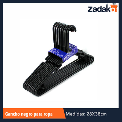 M12212 GANCHO NEGRO PARA ROPA, 10 PZS CON 1 PZ O CAJA CON 20 PZS
