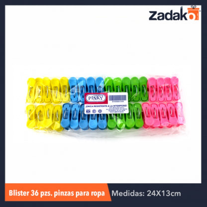 M15000 BLISTER 36 PZS PINZA PARA ROPA, CON 1 PZ O CAJA CON 20 PZS