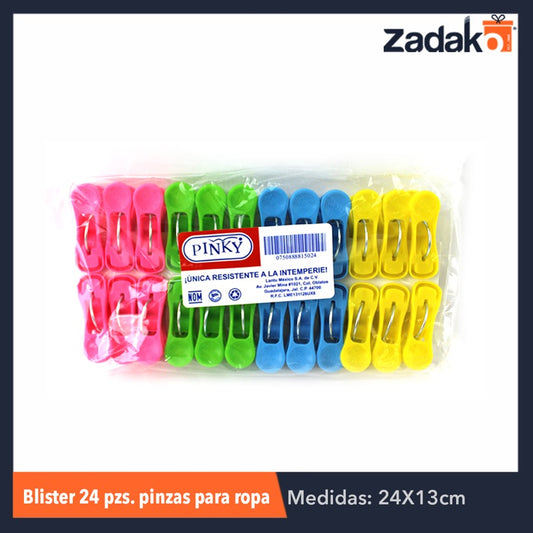M15024 BLISTER 24 PZS PINZA P/ROPA, CON 1 PZ O CAJA CON 36 PZS