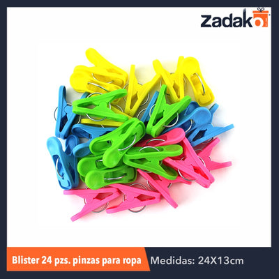M15024 BLISTER 24 PZS PINZA P/ROPA, CON 1 PZ O CAJA CON 36 PZS