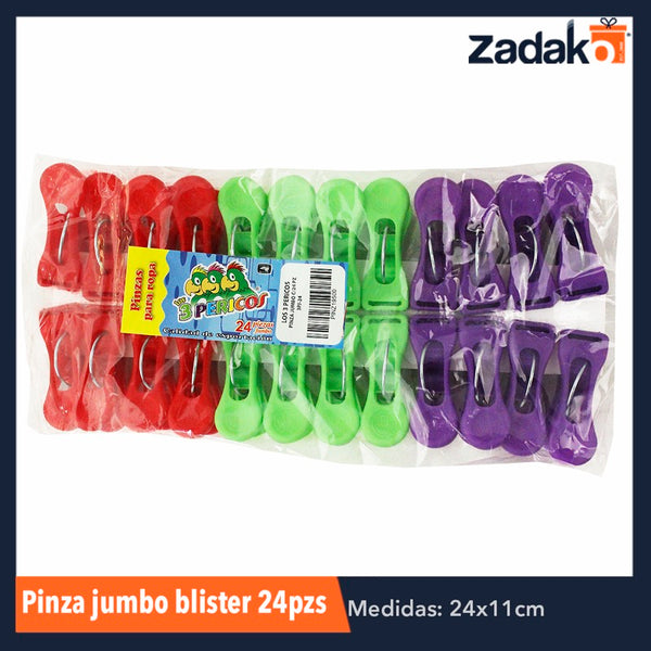 PINZA JUMBO BLISTER 24PZS, CON 1 PZ O CAJA CON 30 PZS