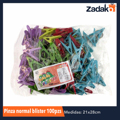 PINZA NORMAL BLISTER 100PZS, CON 1 PZ O CAJA CON 15 PZS