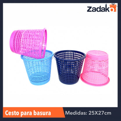 EF-1209 CESTO CALADO PARA BASURA, CON 1 PZ O CAJA CON 100 PZS