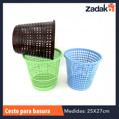 EF-1209 CESTO CALADO PARA BASURA, CON 1 PZ O CAJA CON 100 PZS
