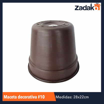 MACETA DECORATIVA No. 10 CHOC/TERRA, CON 1 PZ O CAJA CON 50 PZS