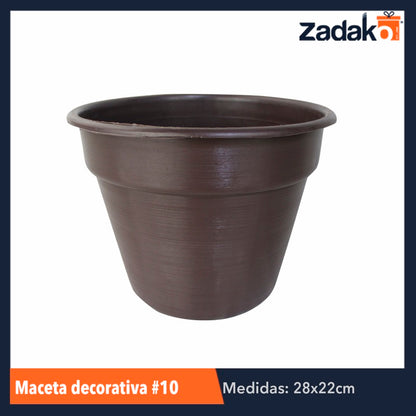 MACETA DECORATIVA No. 10 CHOC/TERRA, CON 1 PZ O CAJA CON 50 PZS