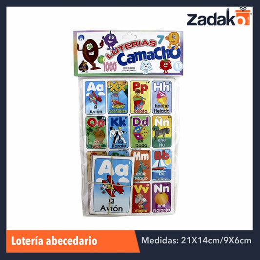 LOTERIA 10 TABLAS ABECEDARIO 1 PZA O CAJA CON 80 PZS