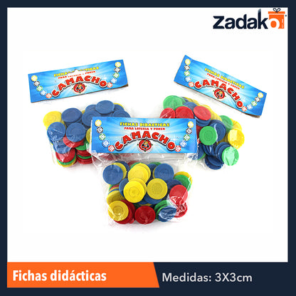 FIDI30 FICHAS DIDACTICAS C/30 PZAS, CON 1 PZ O CAJA CON 30 PZS