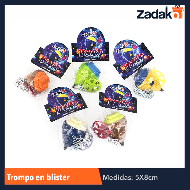 TROMPO EN BLISTER, CON 1 PZ O CAJA CON 250 PZS