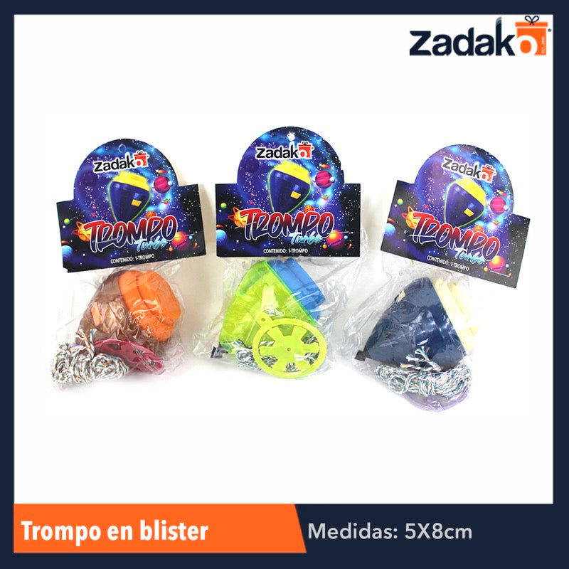 TROMPO EN BLISTER, CON 1 PZ O CAJA CON 250 PZS