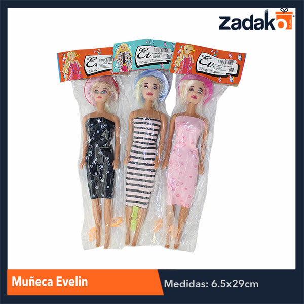 MUÑECA EVELIN CON 1 PZ  O  BULTO CON 400 PZS