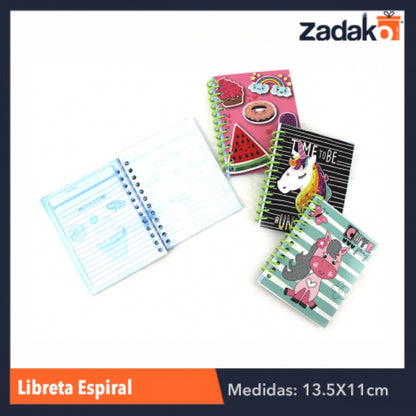 LIBRETA ESPIRAL CH  50 HOJAS, CON 10 PZS, O CAJA CON 30 PQTS