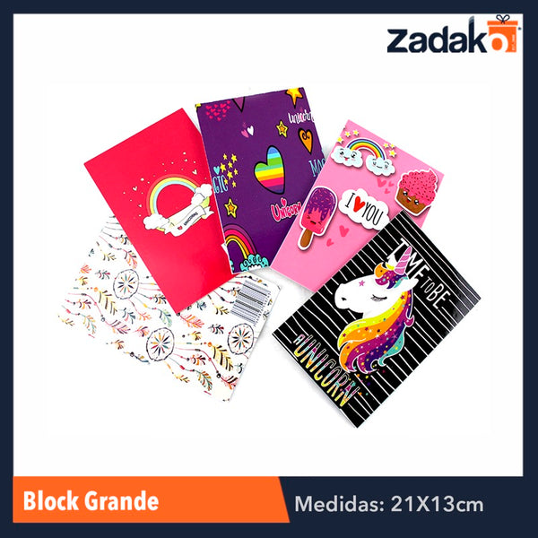 BLOCK GRANDE 28 HOJAS CON 12 PIEZAS, O CAJA CON 40 PQTS