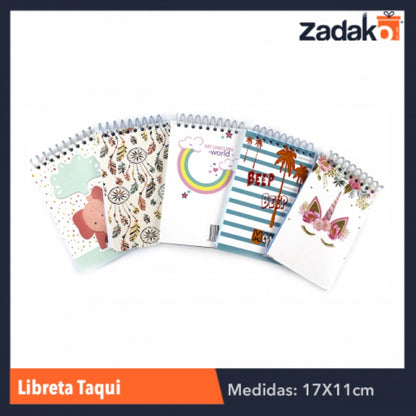 LIBRETA TAQUI 50 HOJAS, CON 10 PZS, O CAJA CON 30 PQTS
